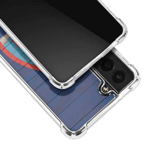 Guam Flag Dark Wood Galaxy S22 Plus Clear Case